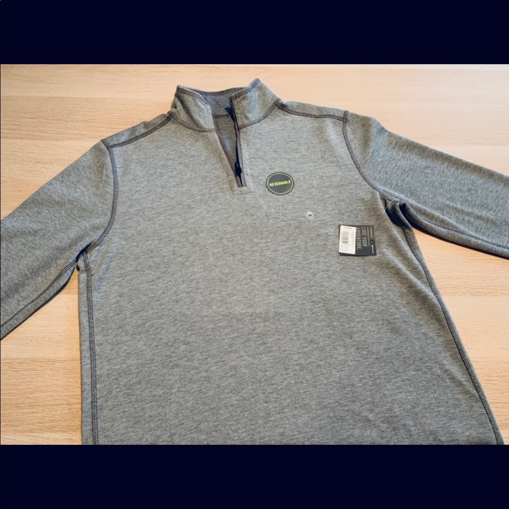 NWT. Edie Bauer quarter zip Reversible shirt. Med